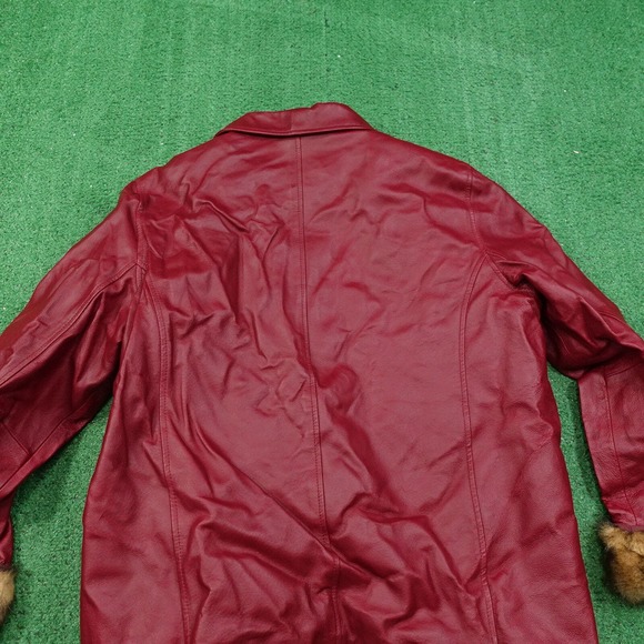 NWT TERRY LEWIS CLASSIC LUXURIES RED LEATHER COAT JACKET WOMENS SIZE M NEW! - Picture 8 of 11